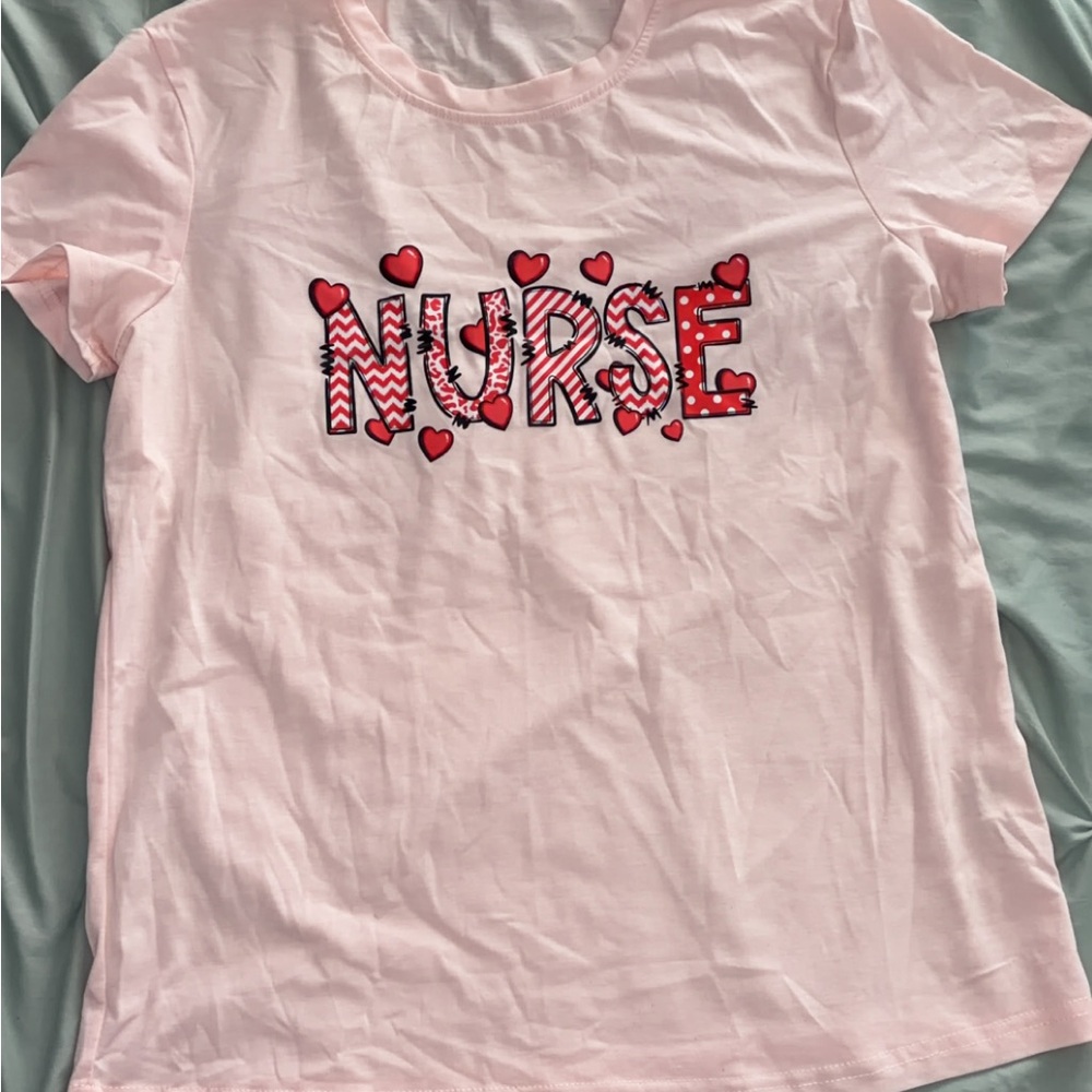 Pink Nurse Graphic T-Shirt